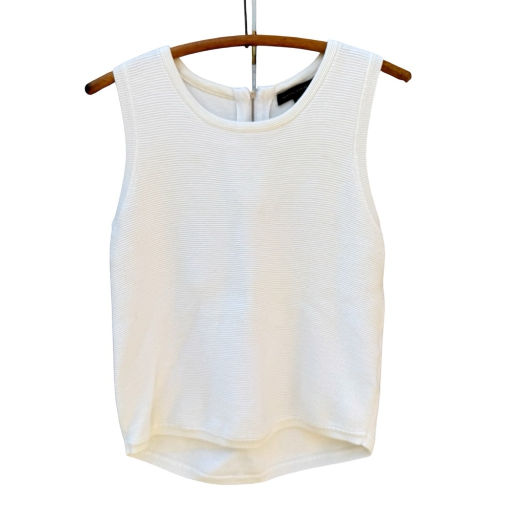 Banana Republic Women's White Knit Tank Top with zipper, size XS Classic style